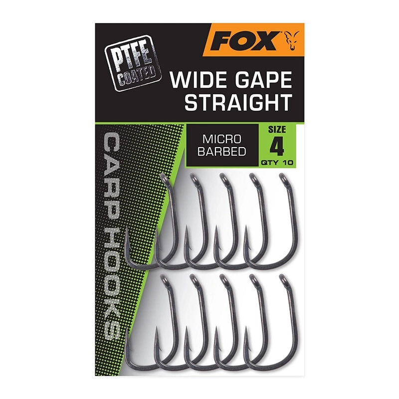 Fox Wide Gape Straight Carp Hooks